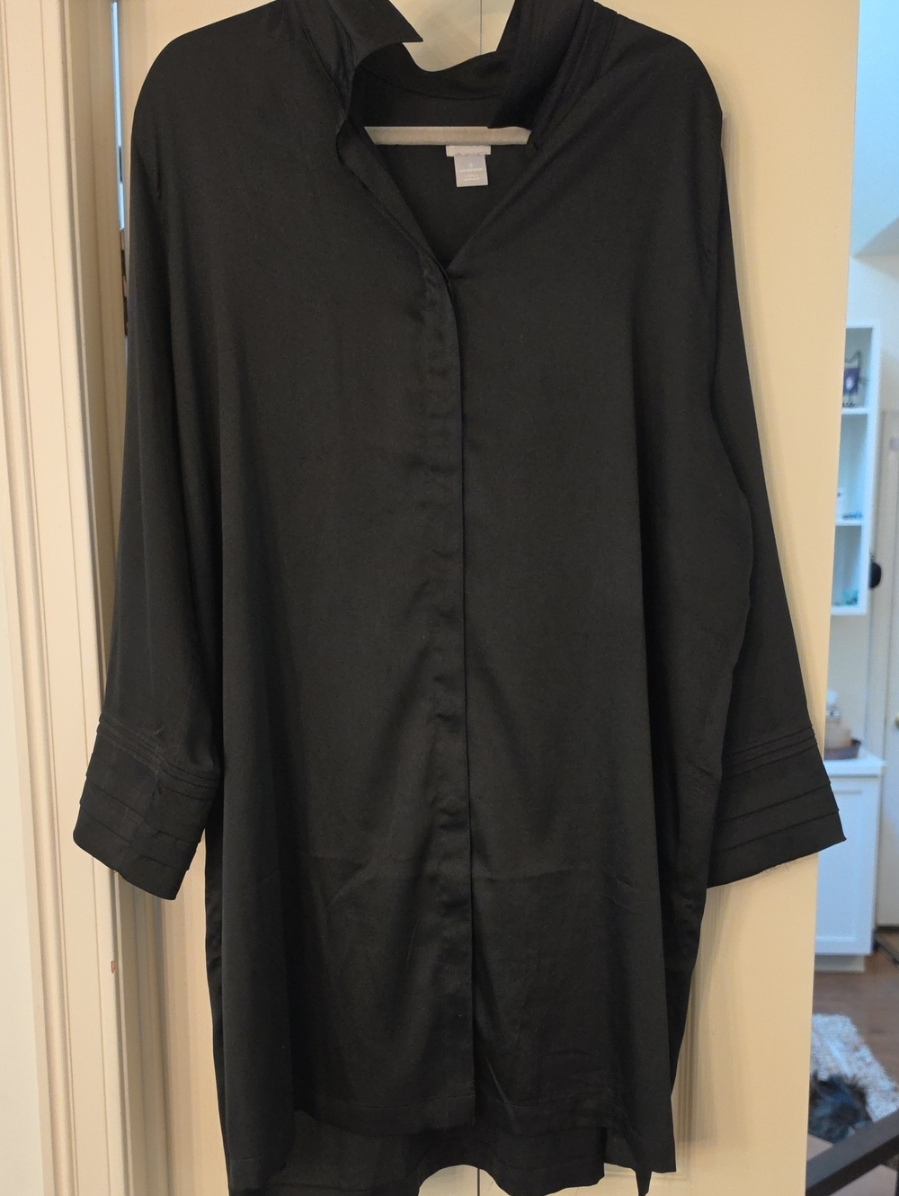Chico's Black Button-Front Tunic Blouse